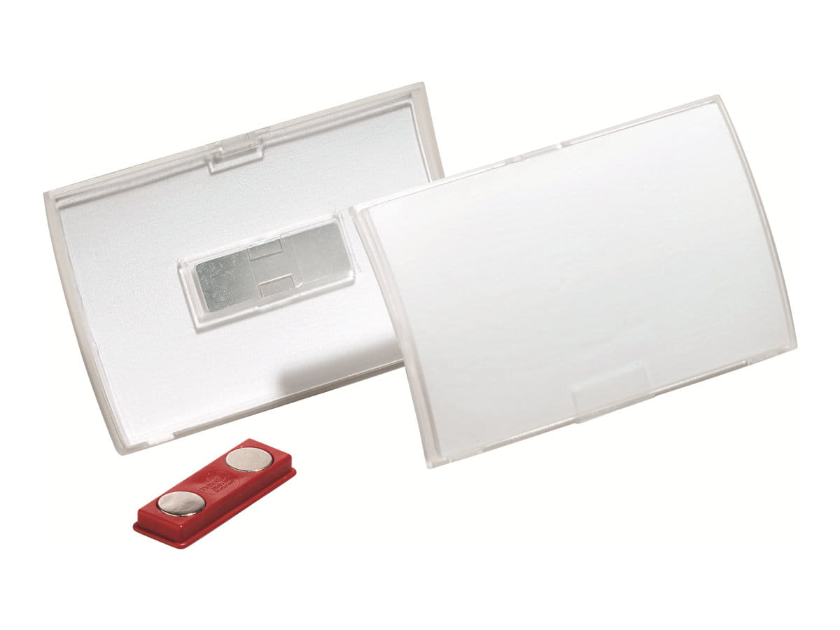 Durable CLICK FOLD - Namensschild - für 40 x 75 mm - Magnet - durchsichtig (Packung mit 10)