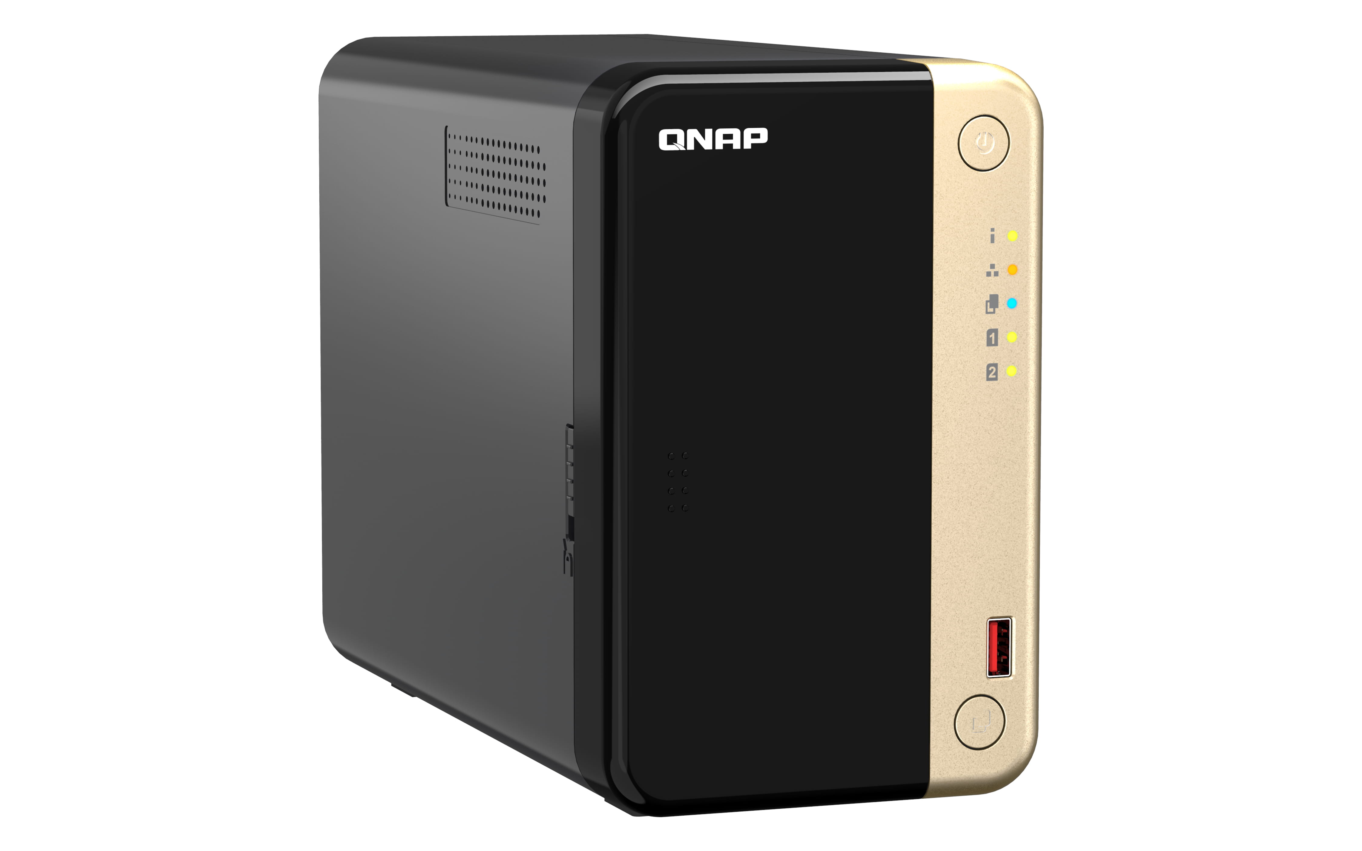 QNAP TS-264, NAS, Tower, Intel® Celeron®, N5095, 8 TB, Schwarz, Gold