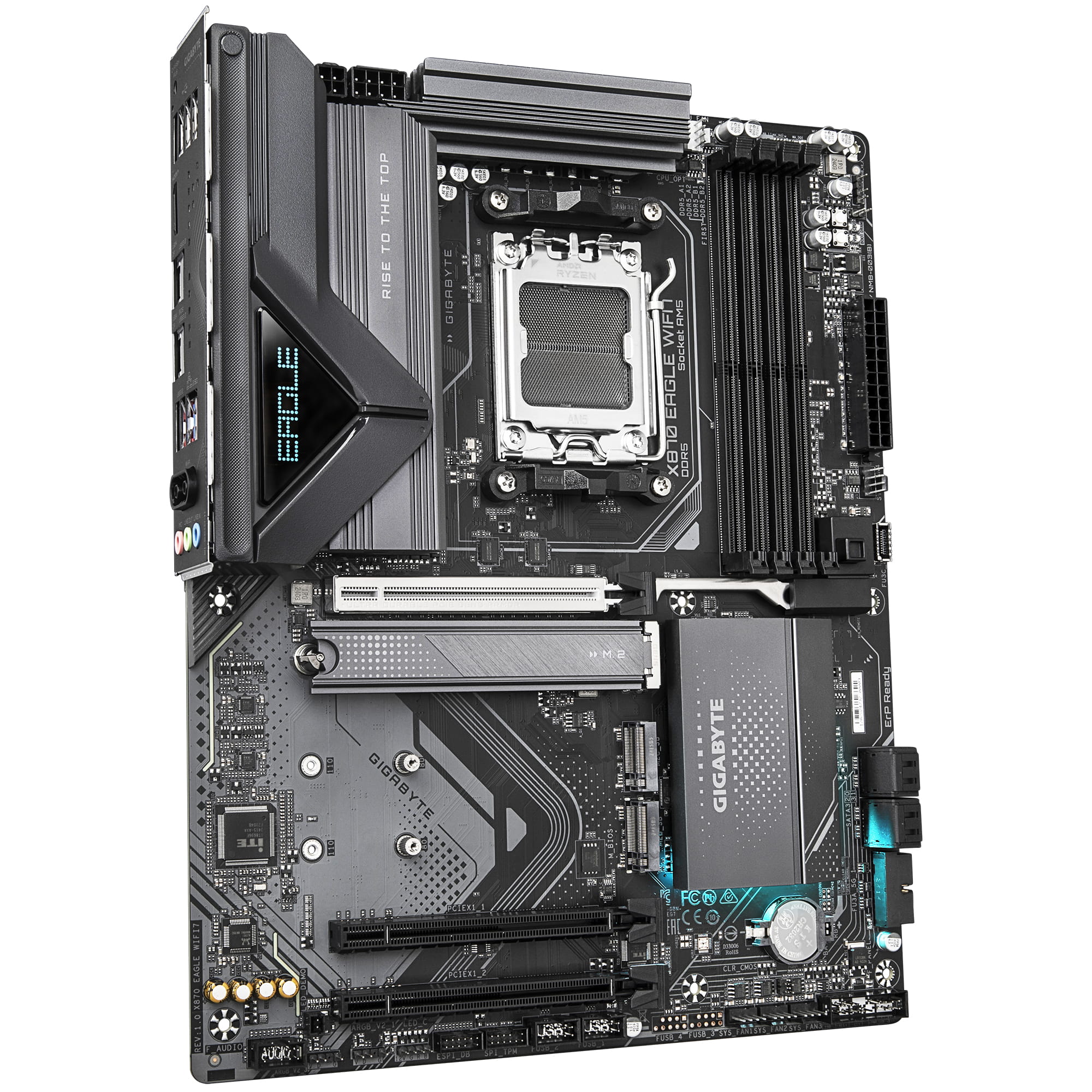 Gigabyte X870 EAGLE WIFI7 - Motherboard - ATX - Socket AM5 - AMD X870 Chipsatz - USB-C 3.2 Gen 2x2, USB4, USB 3.2 Gen 1, USB 3.2 Gen 2 - 2.5 Gigabit LAN, Bluetooth, Wi-Fi 7 - Onboard-Grafik (CPU erforderlich)