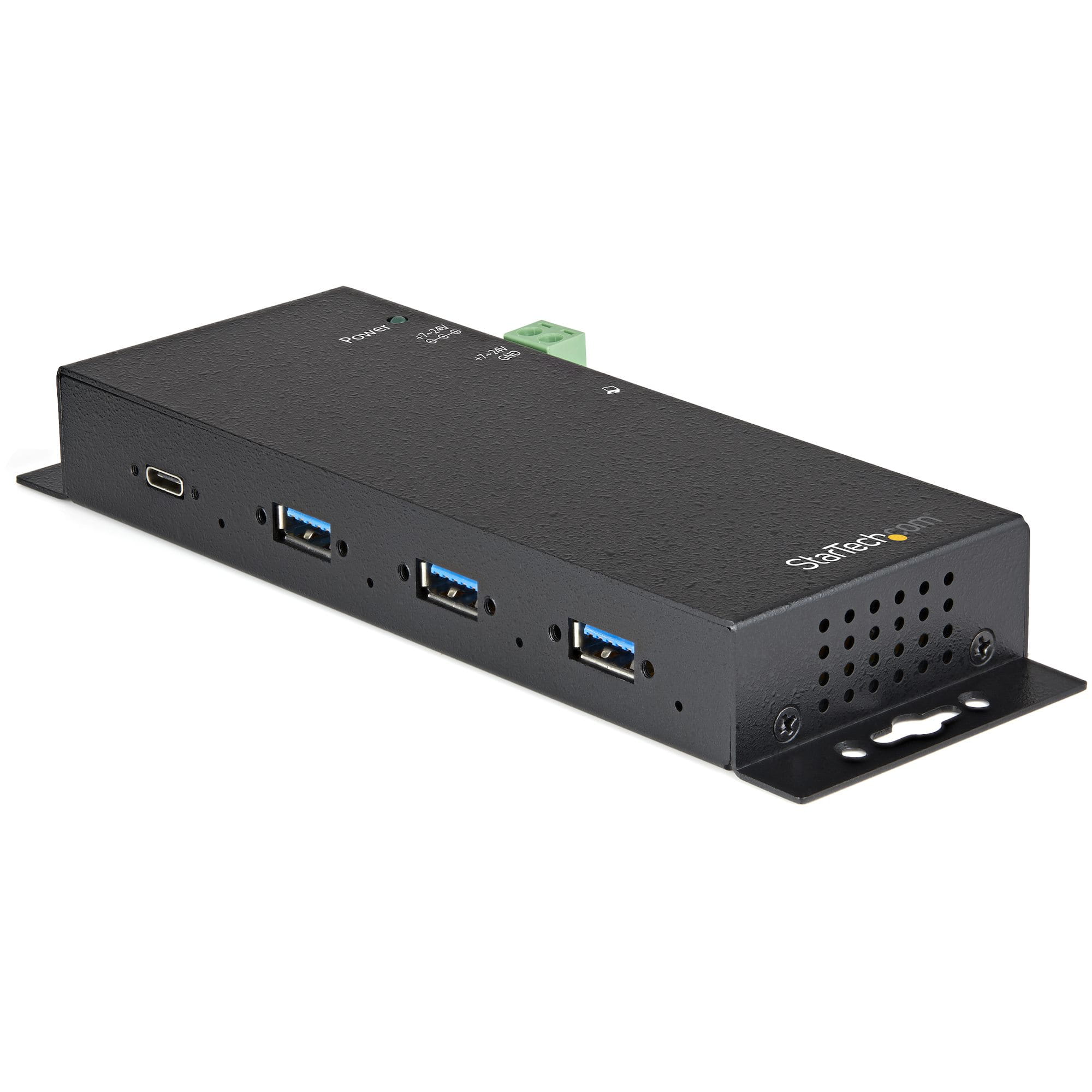 StarTech.com 4 Port USB-C Hub 10 Gbit/s - Metall Industrie USB Typ-C Hub mit 3xUSB-A & 1xUSB-C - ESD - USB-C oder USB-A Host - Eigenstromversorgender montierbarer USB 3.2/3.1 Gen 2 Hub (HB31C3A1CME)