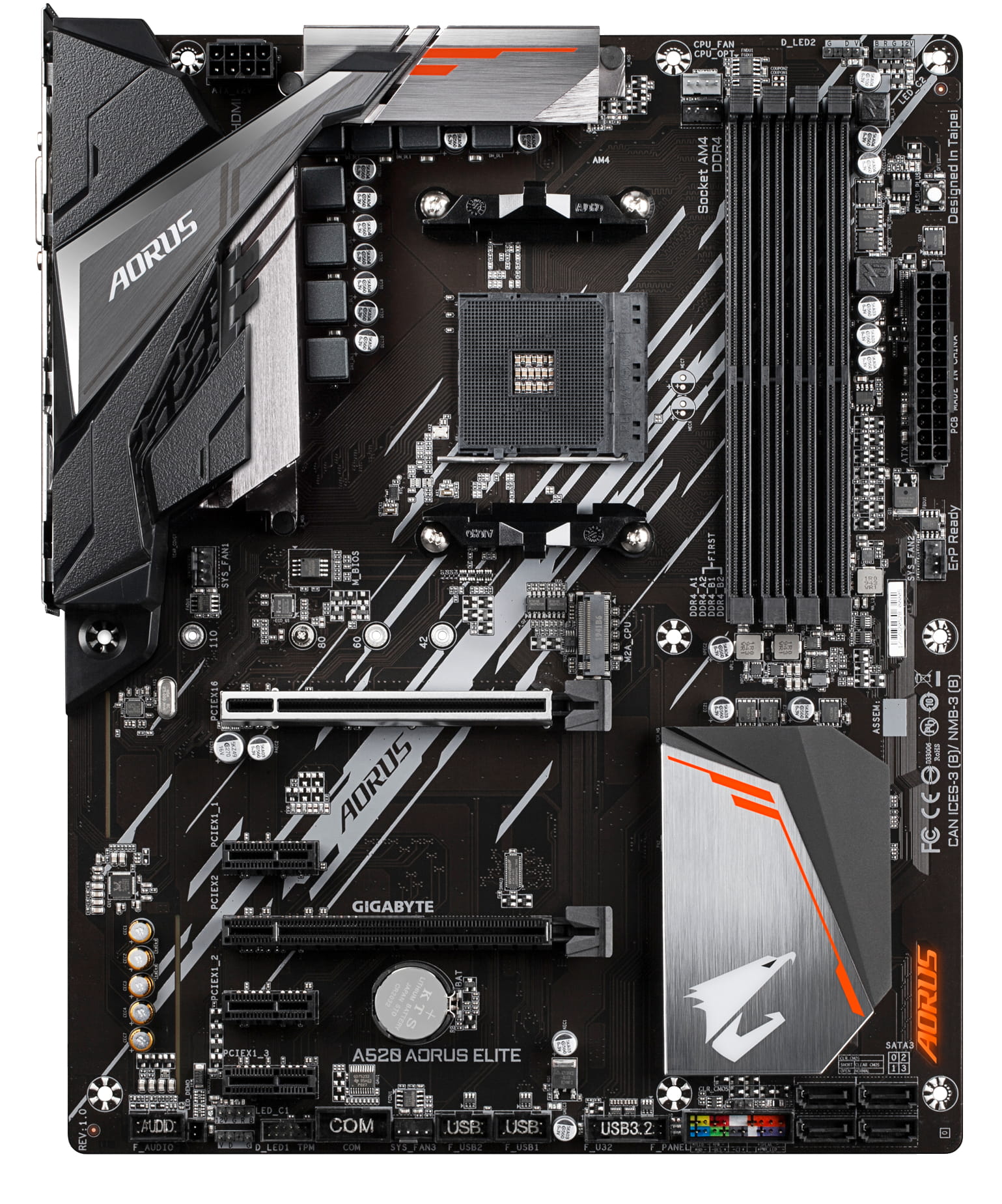 Gigabyte A520 AORUS ELITE - 1.0 - Motherboard - ATX - Socket AM4 - AMD A520 Chipsatz - USB 3.2 Gen 1, USB 3.2 Gen 2 - Gigabit LAN - Onboard-Grafik (CPU erforderlich)
