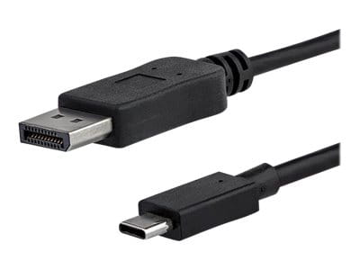 StarTech.com 3ft/1m USB C to DisplayPort 1.2 Cable 4K 60Hz, USB-C to DisplayPort Adapter Cable HBR2, USB Type-C DP Alt Mode to DP Monitor Video Cable, Compatible with Thunderbolt 3, Black - USB-C Male to DP Male (CDP2DPMM1MB)