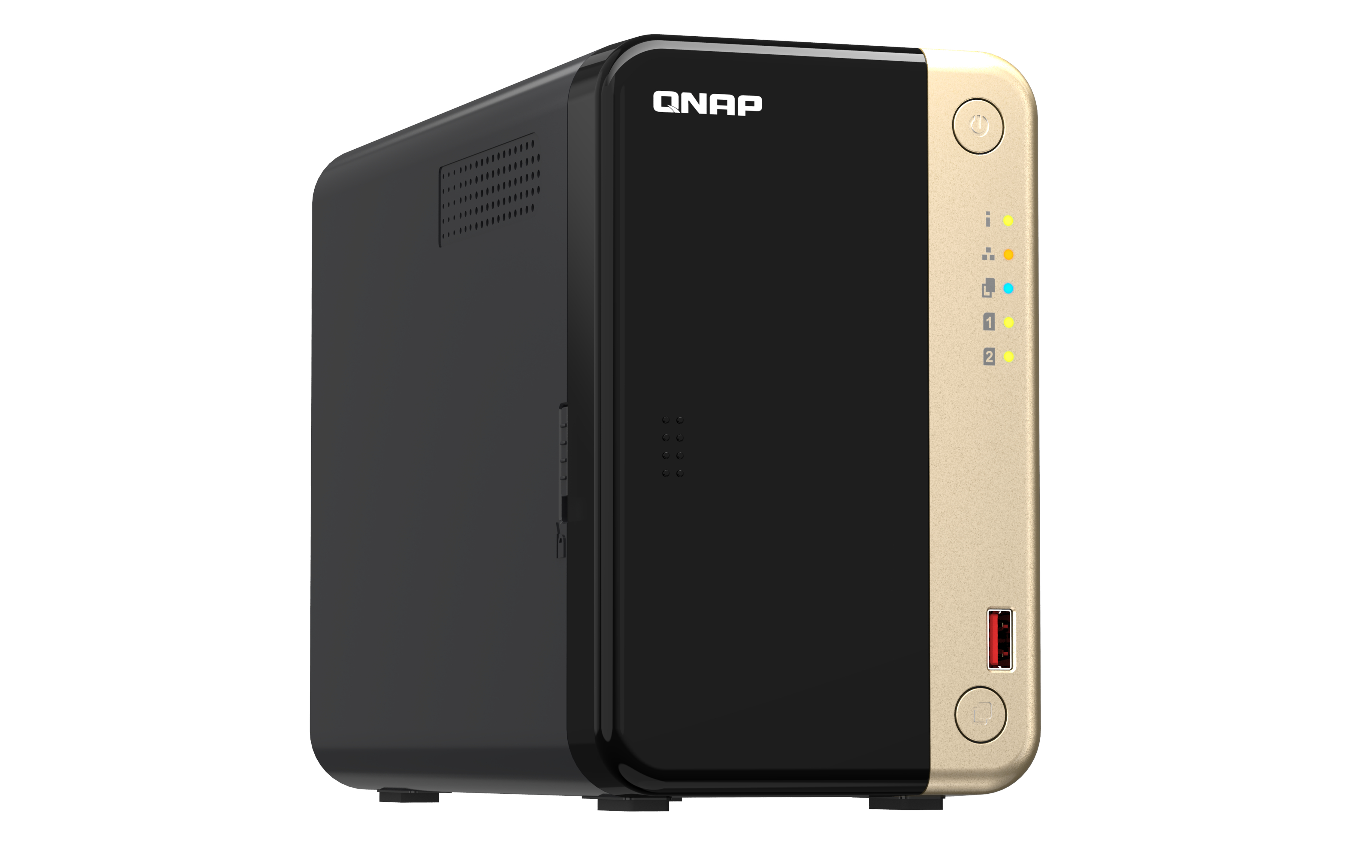 QNAP TS-264, NAS, Tower, Intel® Celeron®, N5095, 8 TB, Schwarz, Gold