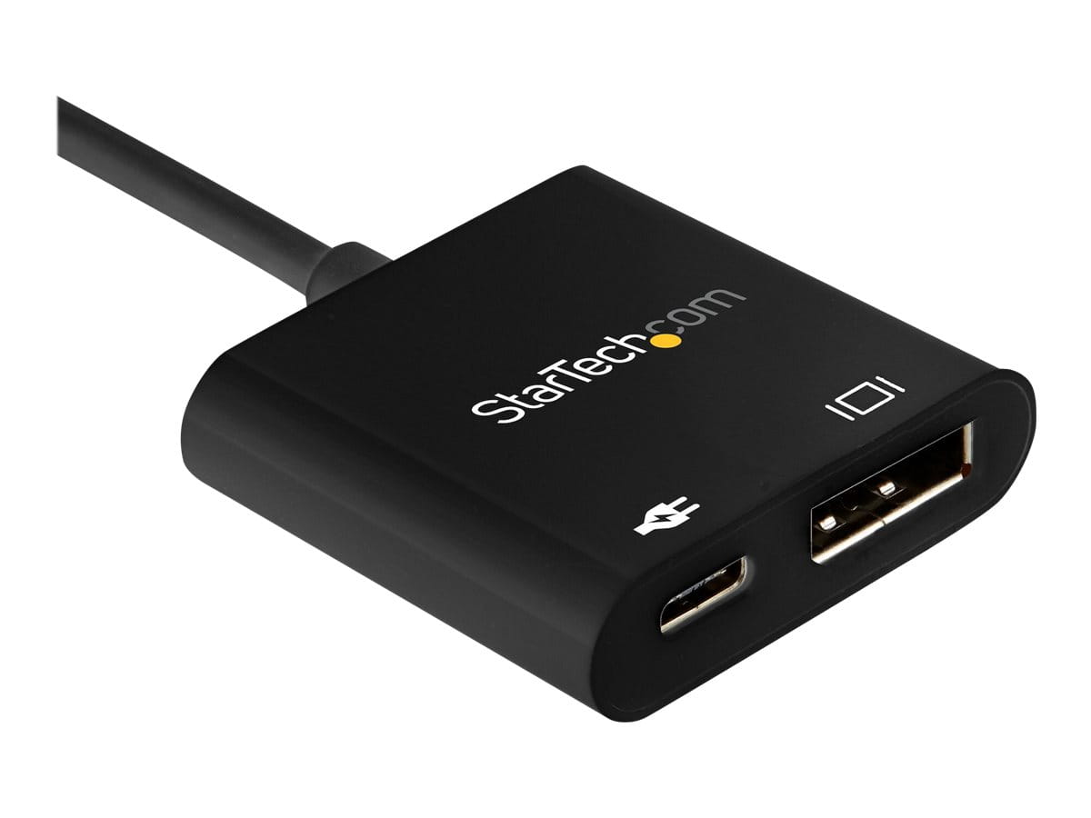 StarTech.com USB C to DisplayPort Adapter with Power Delivery, 8K 60Hz/4K 120Hz USB Type C to DP 1.4 Monitor Video Converter w/60W PD Pass-Through Charging, HBR3, Thunderbolt 3 Compatible - USB-C Male to DP Female (CDP2DP14UCPB)