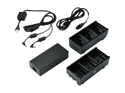 Zebra Dual 3-Slot Battery Charger Connected via Y Cable
