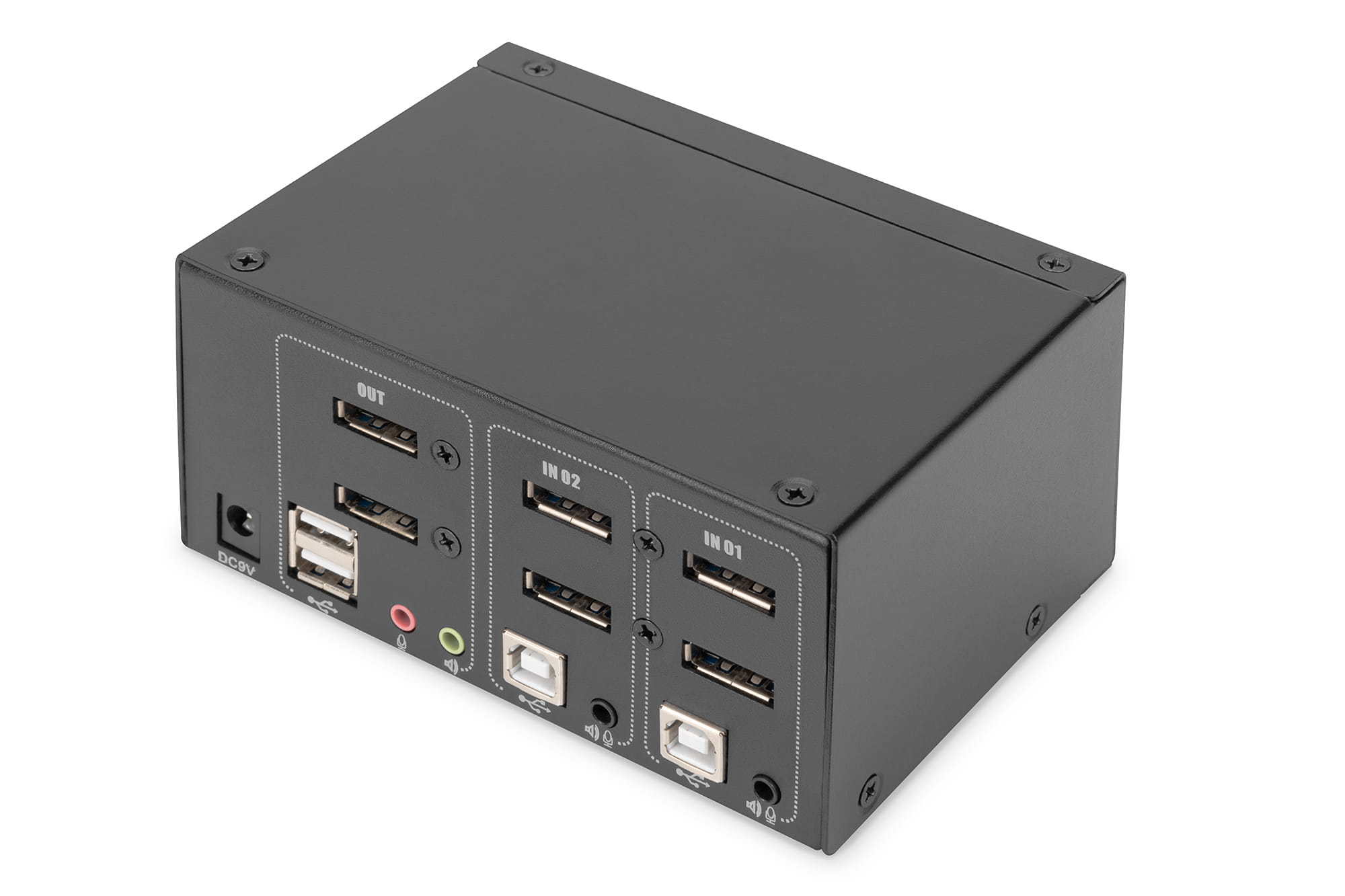 DIGITUS KVM-Switch, 2 Port, Dual Display, 4K, DisplayPort®