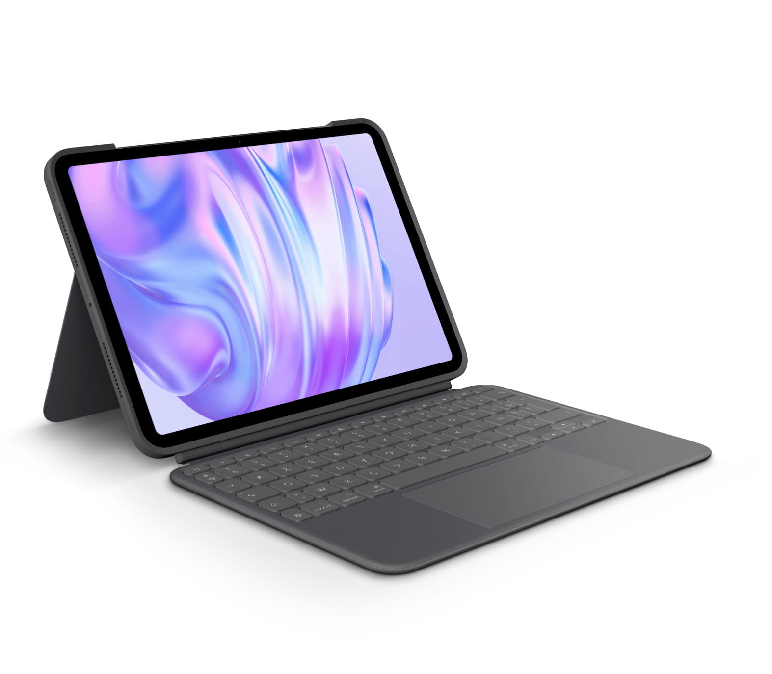 Logitech Combo Touch - Tastatur und Foliohülle - mit Trackpad - hinterleuchtet - Apple Smart connector - AZERTY - Französisch - Graphite - für Apple 11-inch iPad Pro (M4)
