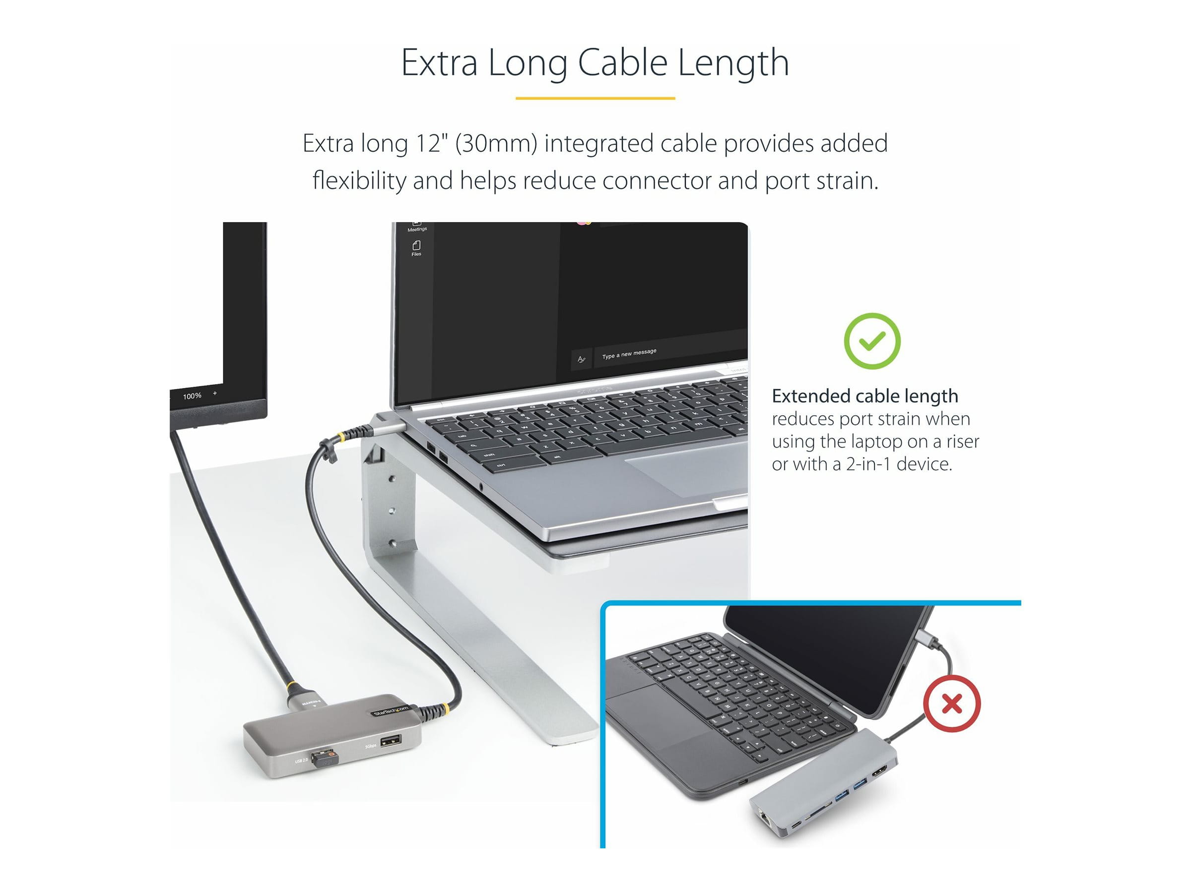 StarTech.com USB-C Multiport Adapter, 4K 60Hz HDMI, HDR, 3-Port USB Hub, 100W Power Delivery Pass-Through, USB Type C Mini Docking Station, Certified Works with Chromebook - Windows, macOS, iPadOS, Android (104B-USBC-MULTIPORT)