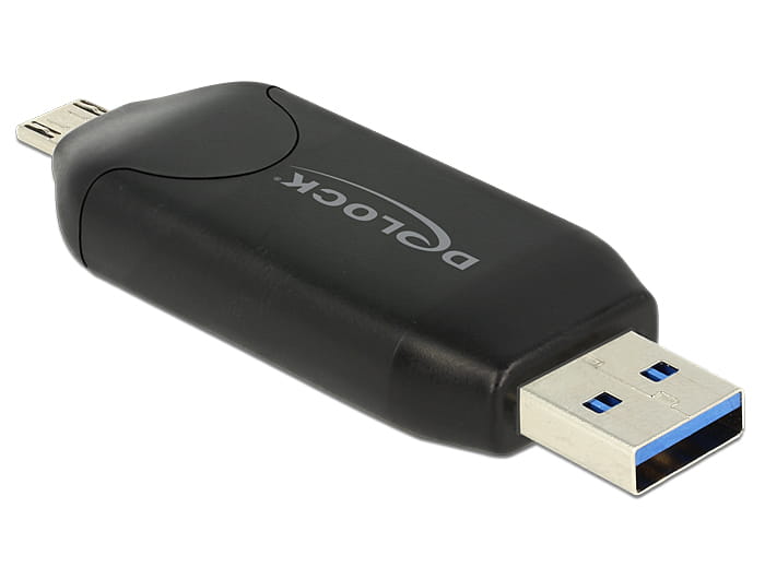 Delock Micro USB OTG Card Reader + USB 3.0 A male - Kartenleser (MS, MMC, SD, microSD, SDHC, SDXC)