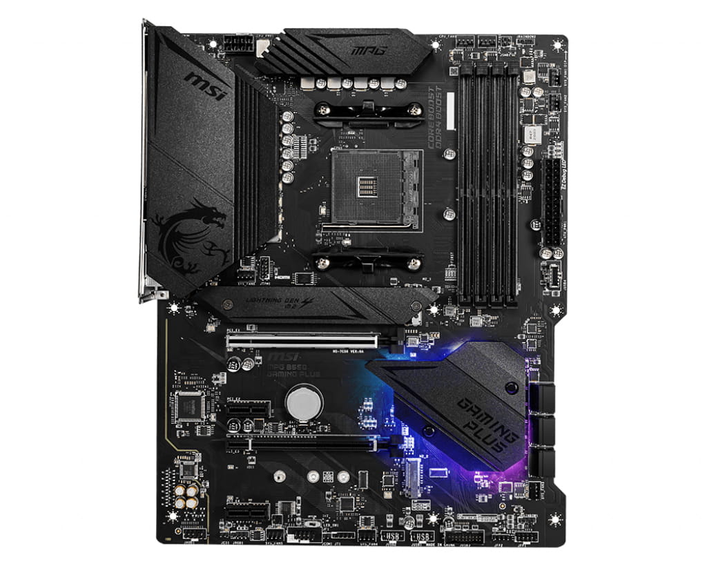 MSI MPG B550 GAMING PLUS - Motherboard - ATX - Socket AM4 - AMD B550 Chipsatz - USB-C Gen2, USB-C Gen1, USB 3.2 Gen 1, USB 3.2 Gen 2 - Gigabit LAN - Onboard-Grafik (CPU erforderlich)