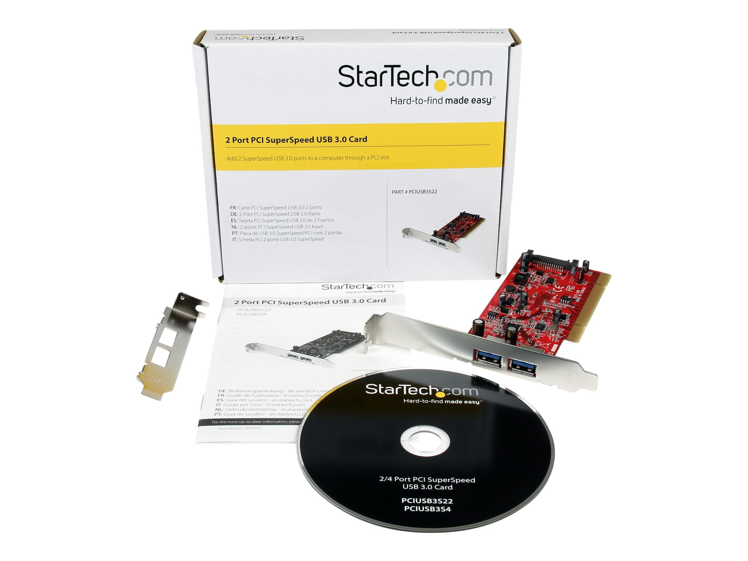 StarTech.com 2 Port USB 3.0 SuperSpeed PCI Schnittstellenkarte mit SATA-Stromanschluss