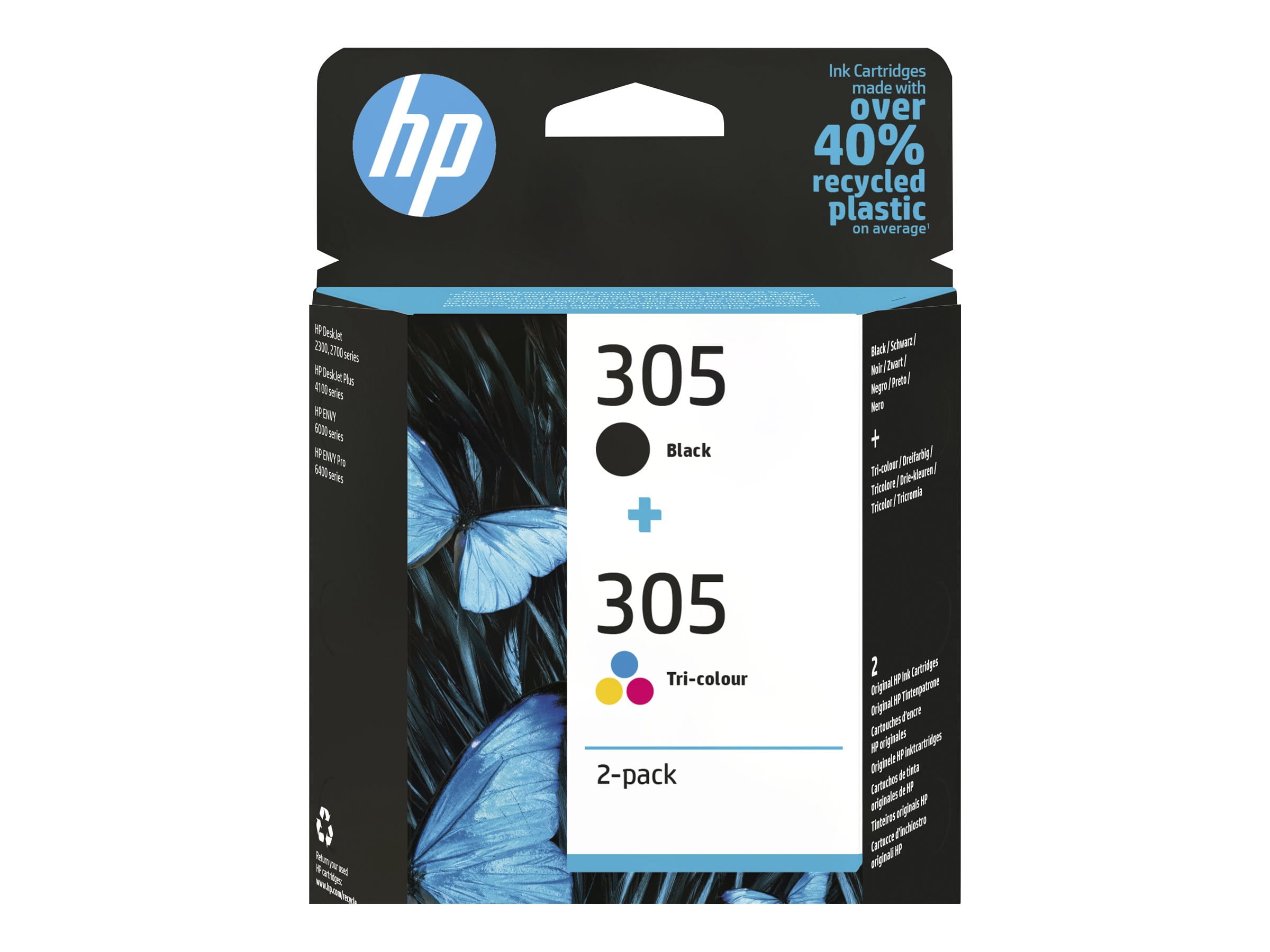 HP 305 - 2er-Pack - Schwarz, Farbe (Cyan, Magenta, Gelb)