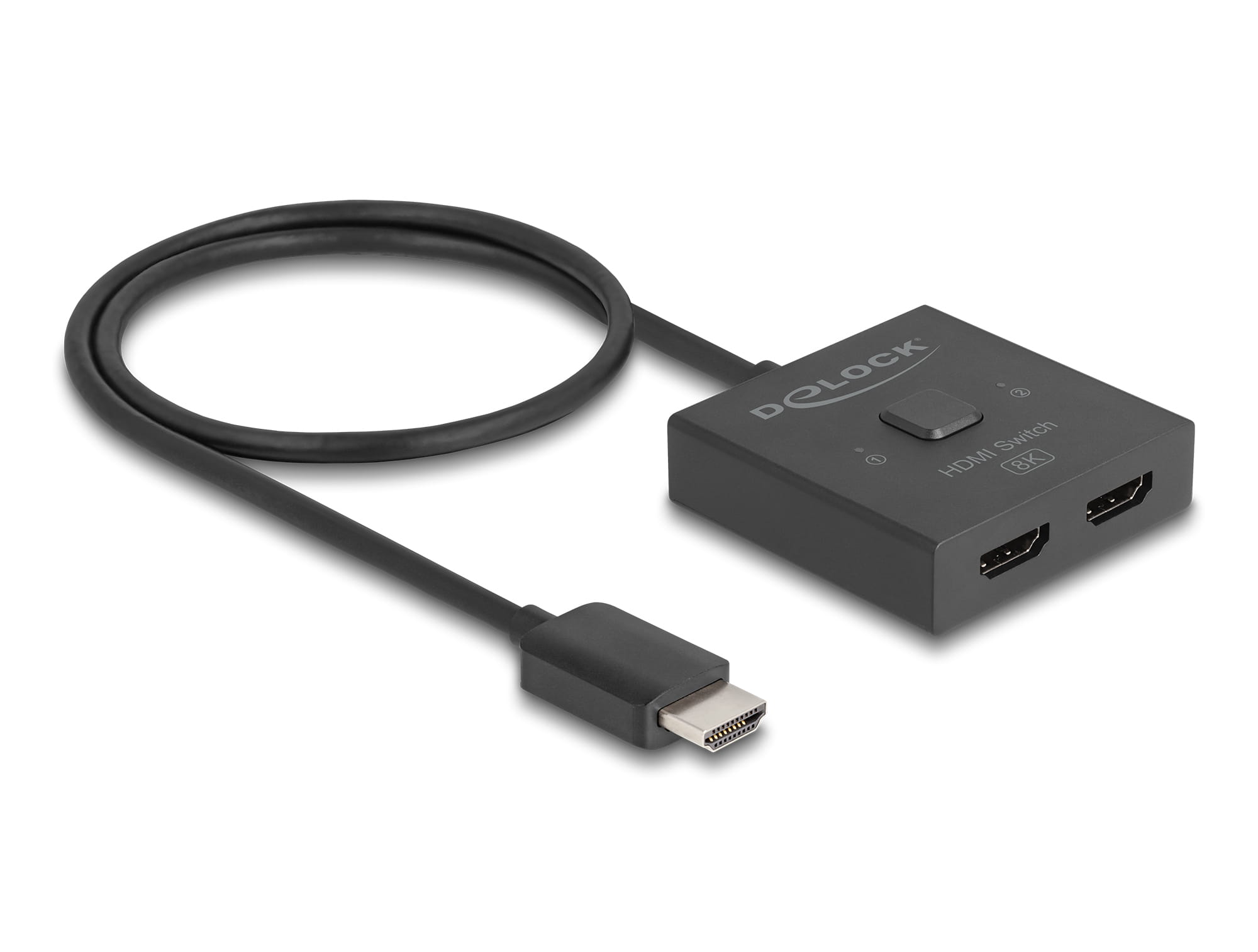 Delock HDMI Switch 2 auf 1 bidirektional 8K, HDMI, Kunststoff, Schwarz, 144 Hz, 3840 x 2160, 7680 x 4320, 7680 x 4320 Pixel