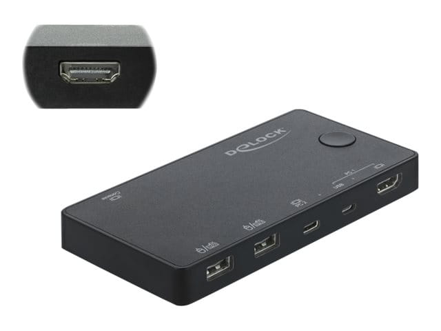 Delock HDMI / USB-C KVM Switch 4K 60 Hz with USB 2.0