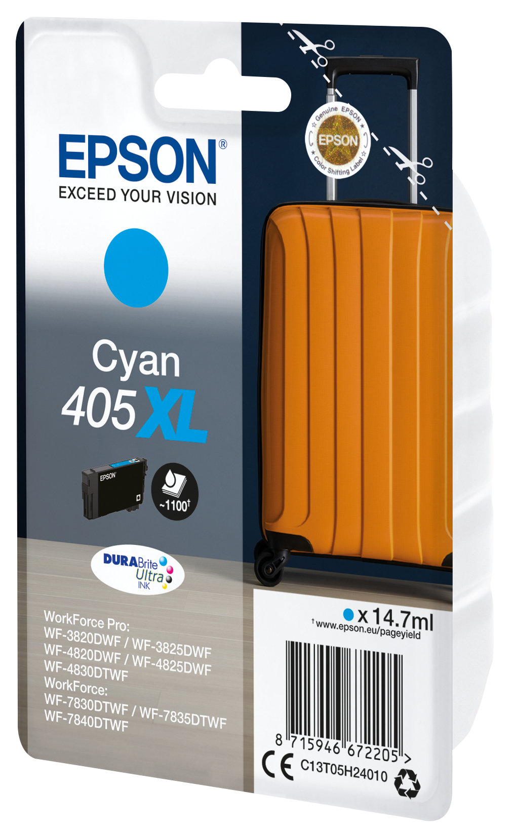 Epson 405XL - 14.7 ml - XL - Cyan - original