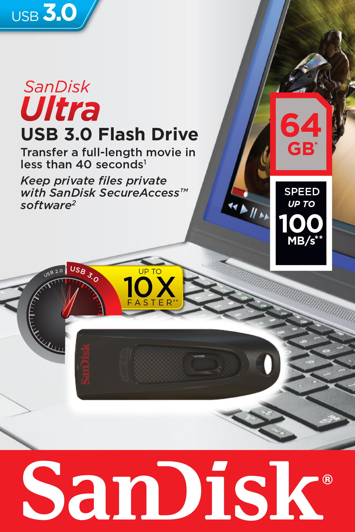 SanDisk Ultra - USB-Flash-Laufwerk - 64 GB