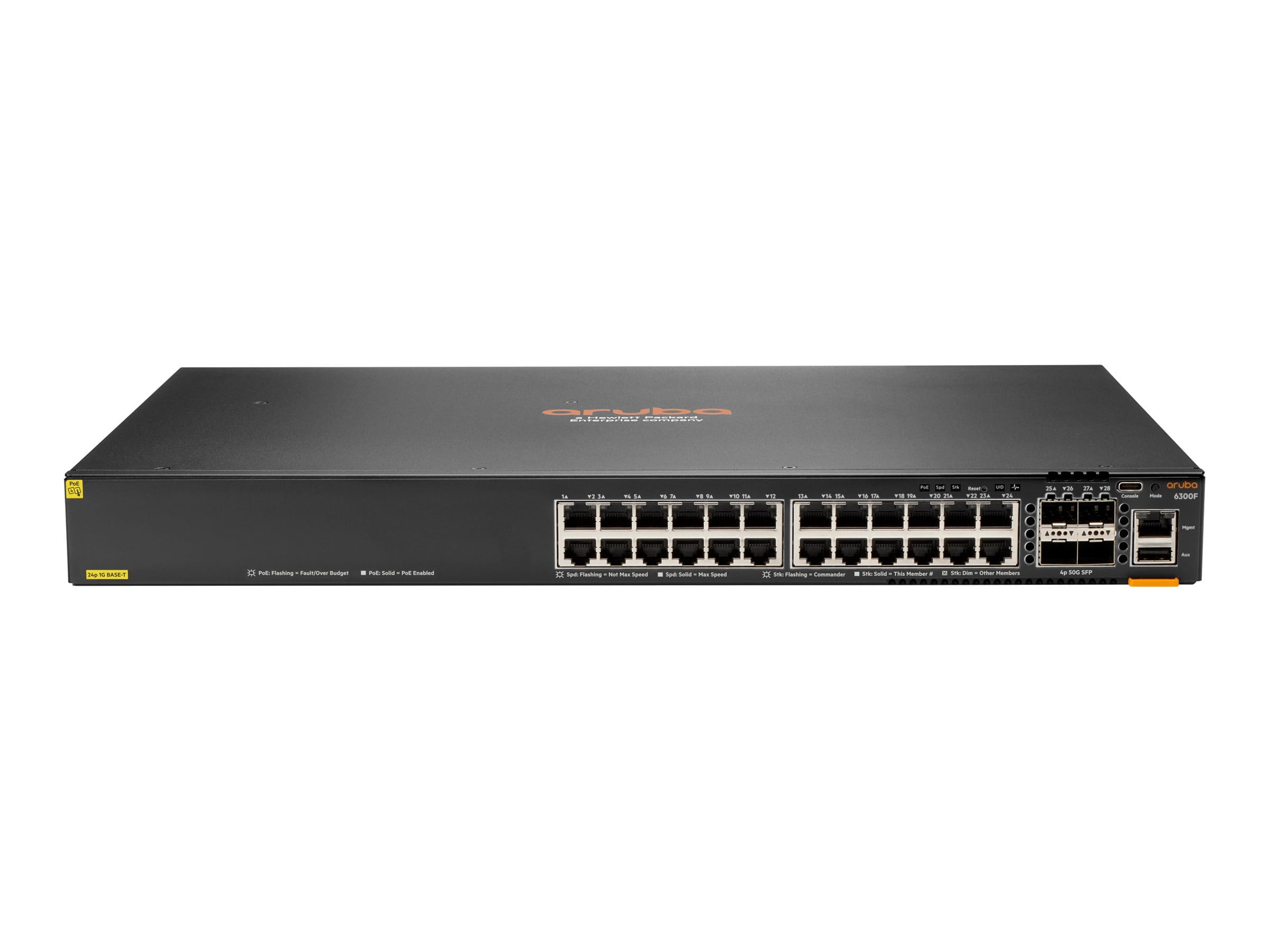 HPE Aruba CX 6300F - Switch - nur horizontale Oberflächenmontage - L3 - managed - 24 x 10/100/1000 (PoE+)