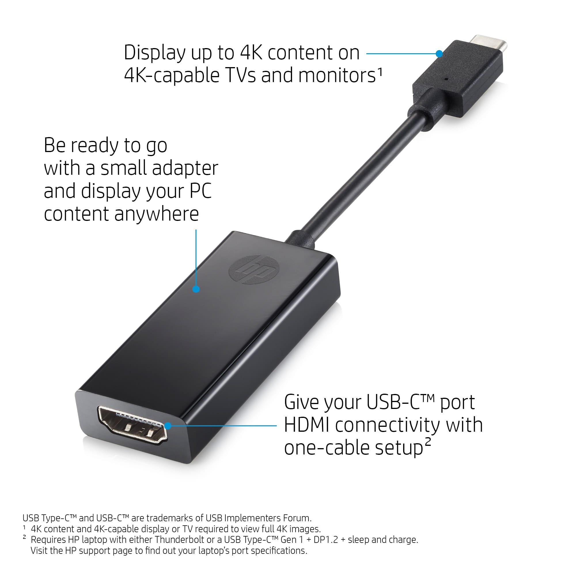 HP  Videoadapter - 24 pin USB-C männlich zu HDMI weiblich