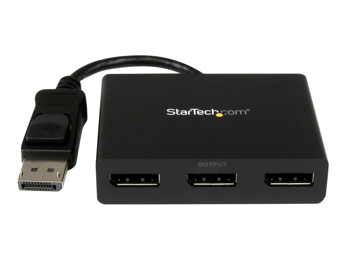 StarTech.com 3-Port Multi Monitor Adapter - DisplayPort 1.2 MST-Hub auf Dual 4K 30Hz & 1x 1080p - Video-Splitter für den erweiterten Desktop-Modus nur auf Windows-PCs - DP auf 3x DP-Monitore (MSTDP123DP)