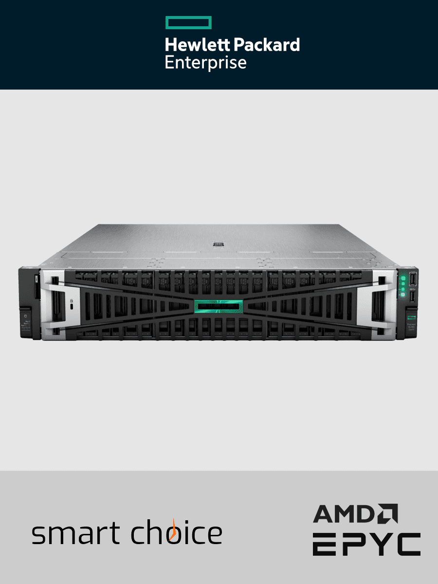 HPE ProLiant DL385 Gen11 - Server - Rack-Montage - 2U - zweiweg - 1 x EPYC 9124 / 3 GHz - RAM 64 GB - SATA/SAS/NVMe - Hot-Swap 6.4 cm (2.5") (Smart Choice)