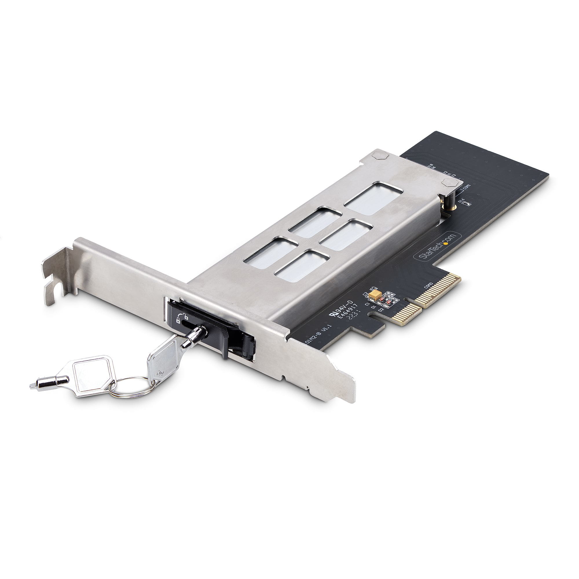 StarTech.com M.2 NVMe SSD to PCIe x4 Mobile Rack/Backplane with Removable Tray for PCI Express Expansion Slot, Tool-less Installation, PCIe 4.0/3.0 Hot-Swap Drive Bay, Key Lock - 2 Keys Included - Schnittstellenadapter - M.2 - M.2 NVMe Card / PCIe 4.0 (N
