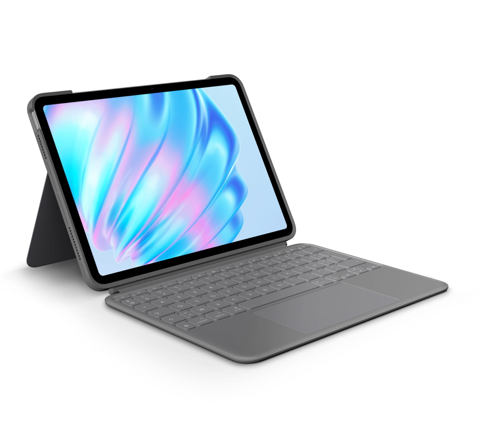 Logitech Combo Touch - Tastatur und Foliohülle - mit Trackpad - hintergrundbeleuchtet - Apple Smart connector - AZERTY - Französisch - Oxford Gray - für Apple 11-inch iPad Air (M2, M3)