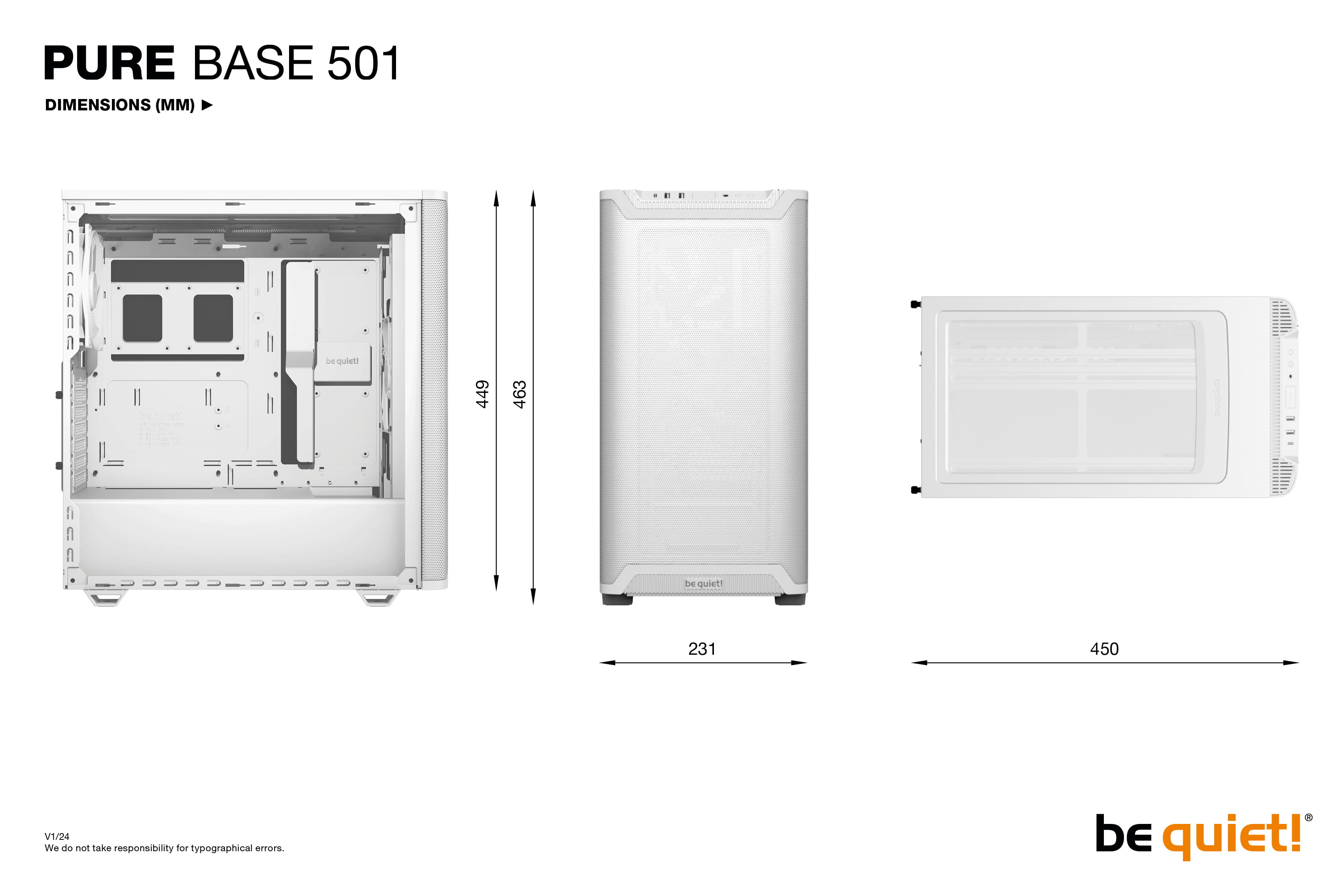 Be Quiet! Pure Base 501 Airflow - Midi-Tower - ATX - keine Spannungsversorgung (ATX / PS/2)