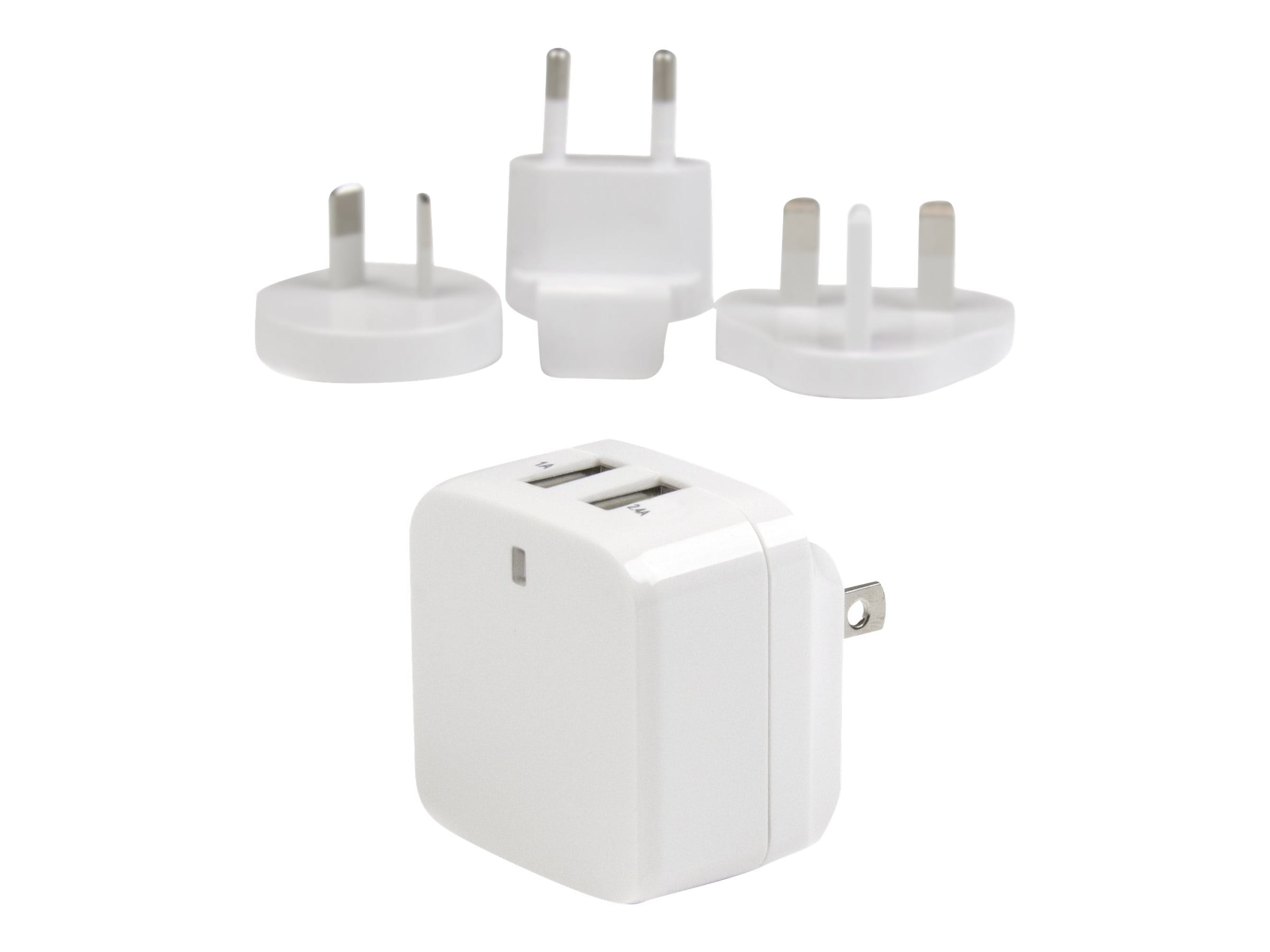 StarTech.com 2 Port USB Ladegerät / Netzteil - 2-fach Ladestecker 17 Watt / 3.4 Amp - Dual Reiseladegerät 110 / 220V - Weiß - Netzteil - 17 Watt - 3.4 A - 2 Ausgabeanschlussstellen (USB)