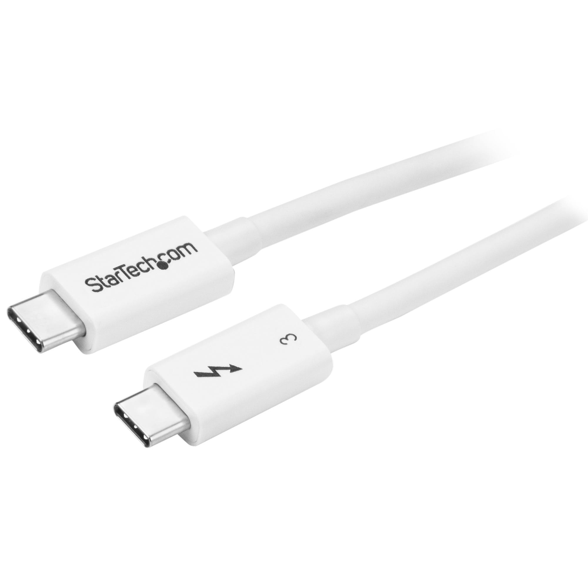 StarTech.com Thunderbolt 3 Kabel -40Gbit/s - 50cm - Weiß - 4K 60Hz - Passiv - Thunderbolt Kabel - USB Typ C Lader - Thunderbolt-Kabel - USB-C (M)