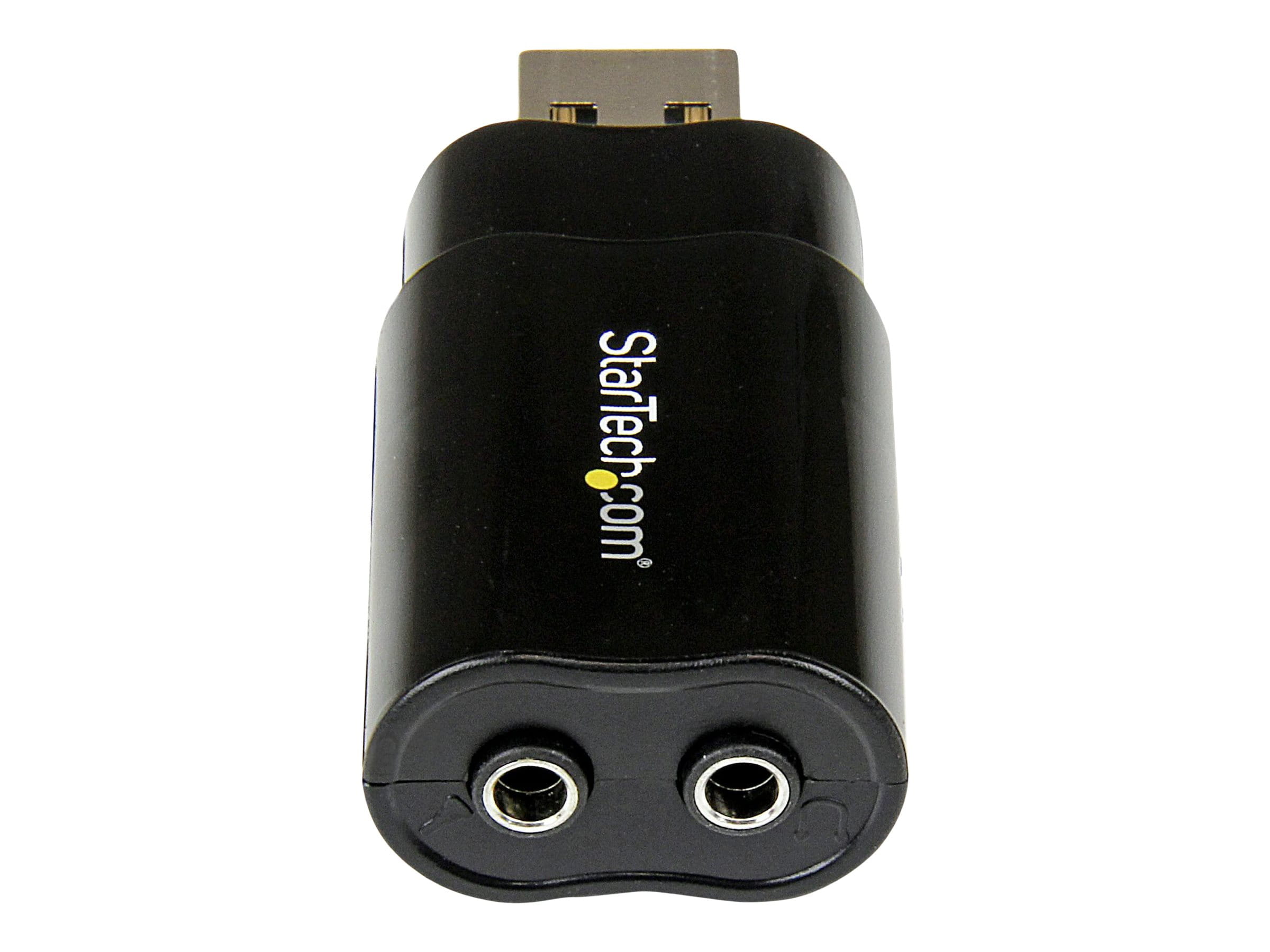 StarTech.com USB Sound Card - 3.5mm Audio Adapter - External Sound Card - Black - External Sound Card (ICUSBAUDIOB)