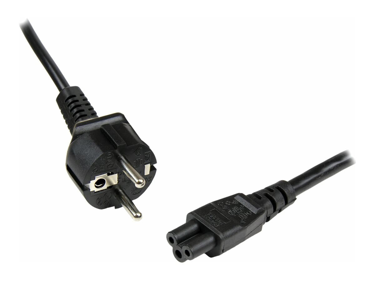 StarTech.com 3m (10ft) Laptop Power Cord, EU Schuko to C5, 2.5A 250V, 18AWG, Notebook / Laptop Replacement AC Cord, Printer/Power Brick Cord, Schuko CEE 7/7 to Clover Leaf IEC 60320 C5 - Laptop Charger Cable (753E-3M-POWER-LEAD)