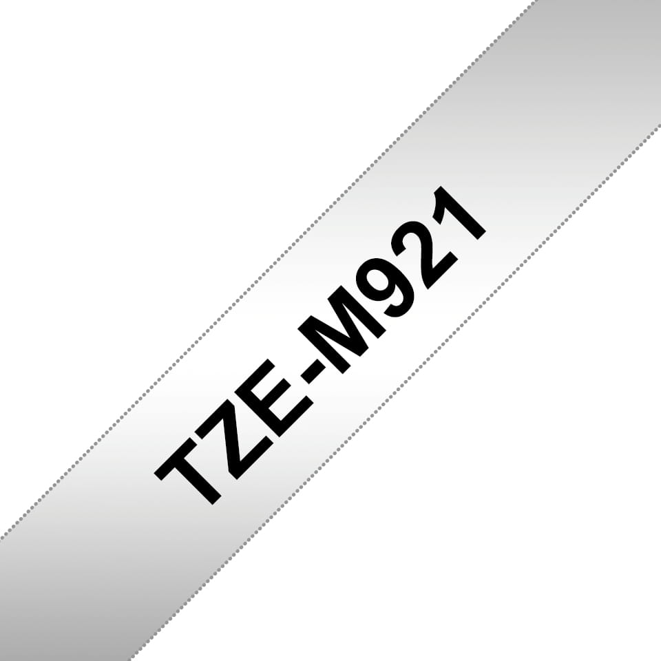 Brother TZe-M921 - Schwarz auf Silber (matt) - Rolle (0,9 cm x 8 m)