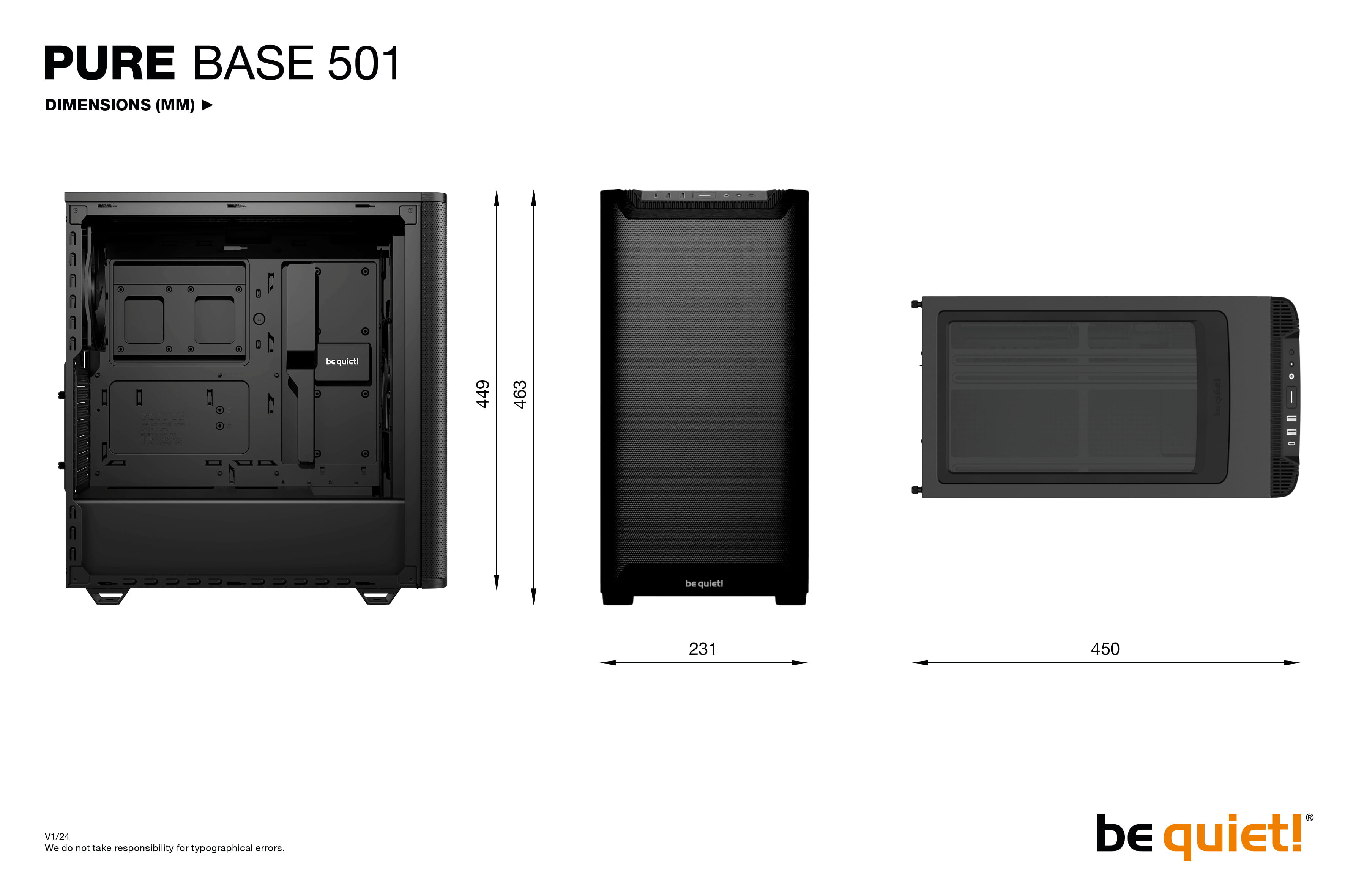 Be Quiet! Pure Base 501 Airflow Window - Midi-Tower - ATX - Seitenteil mit Fenster (gehärtetes Glas)