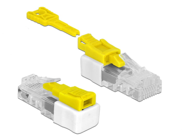 Delock RJ45 Port Blocker - LAN-Portblocker - Weiß/Gelb (Packung mit 5)