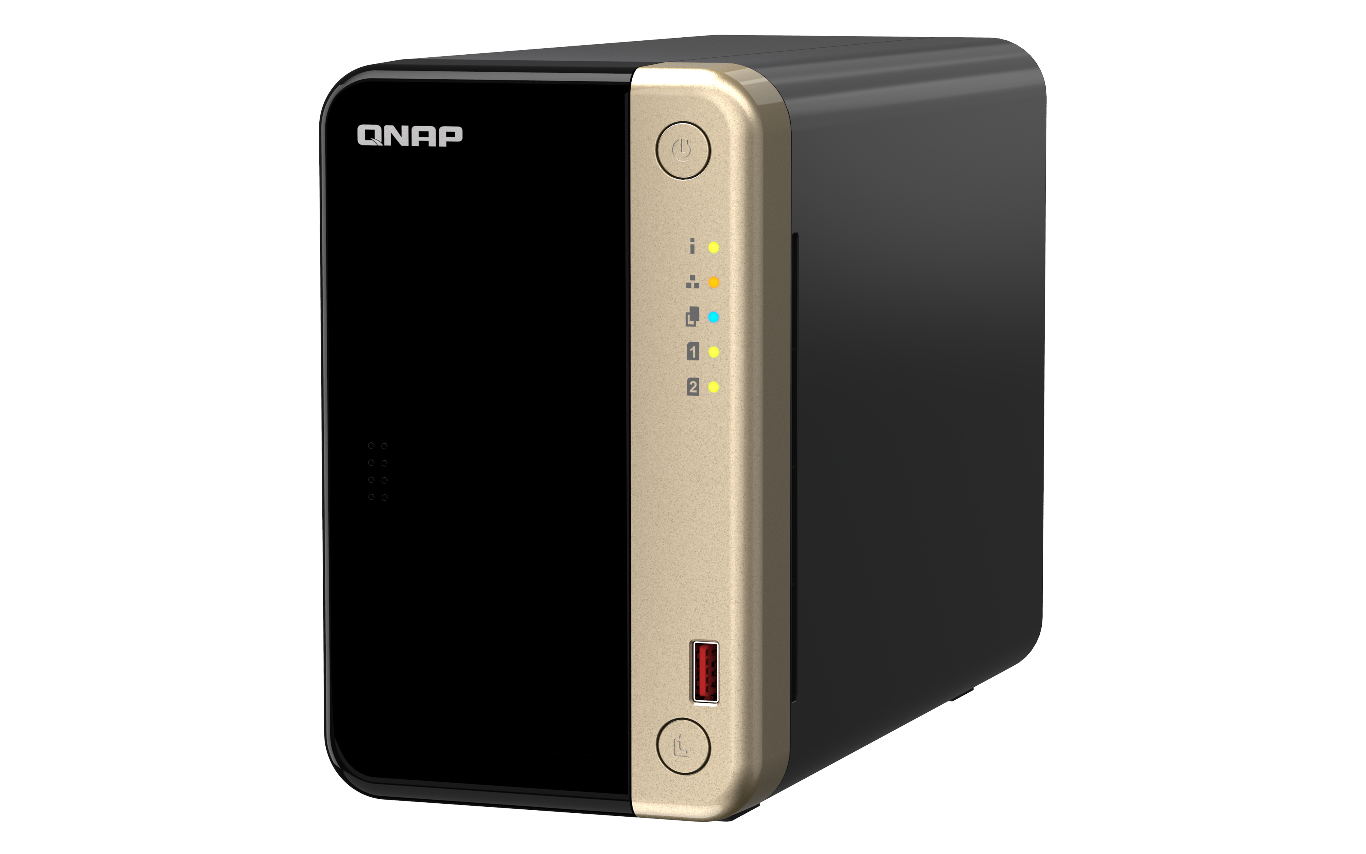 QNAP TS-264, NAS, Tower, Intel® Celeron®, N5095, 8 TB, Schwarz, Gold