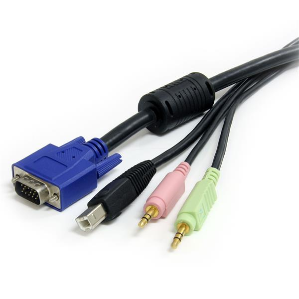 StarTech.com 1,8m 4-in-1 USB VGA KVM Kabel mit Audio - USB VGA KVM Switch Kabel mit Audio - Tastatur- / Video- / Maus- / Audio-Kabel - USB, HD-15 (VGA)