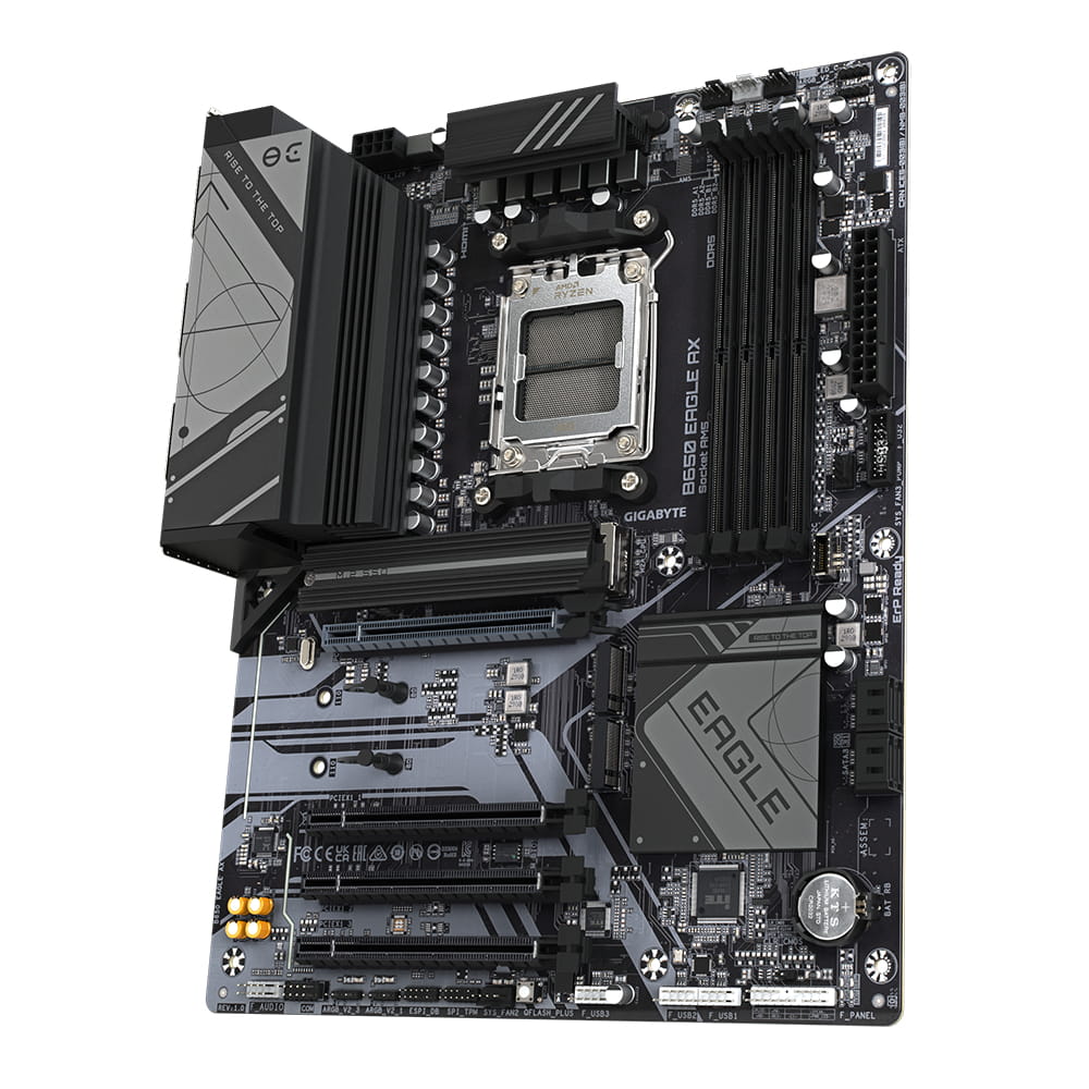 Gigabyte B650 EAGLE AX - Motherboard - ATX - Socket AM5 - AMD B650 Chipsatz - USB-C 3.2 Gen 1, USB 3.2 Gen 2, USB 3.2 Gen 1 - Gigabit LAN - Onboard-Grafik (CPU erforderlich)