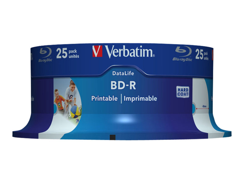 Verbatim DataLife - 25 x BD-R - 25 GB 6x - mit Tintenstrahldrucker bedruckbare Oberfläche