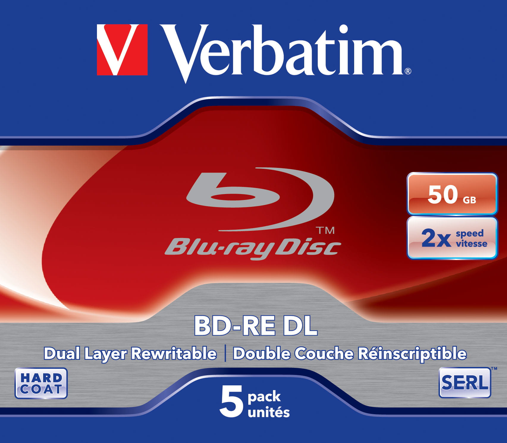 Verbatim 5 x BD-RE DL - 50 GB 2x - Jewel Case (Schachtel)