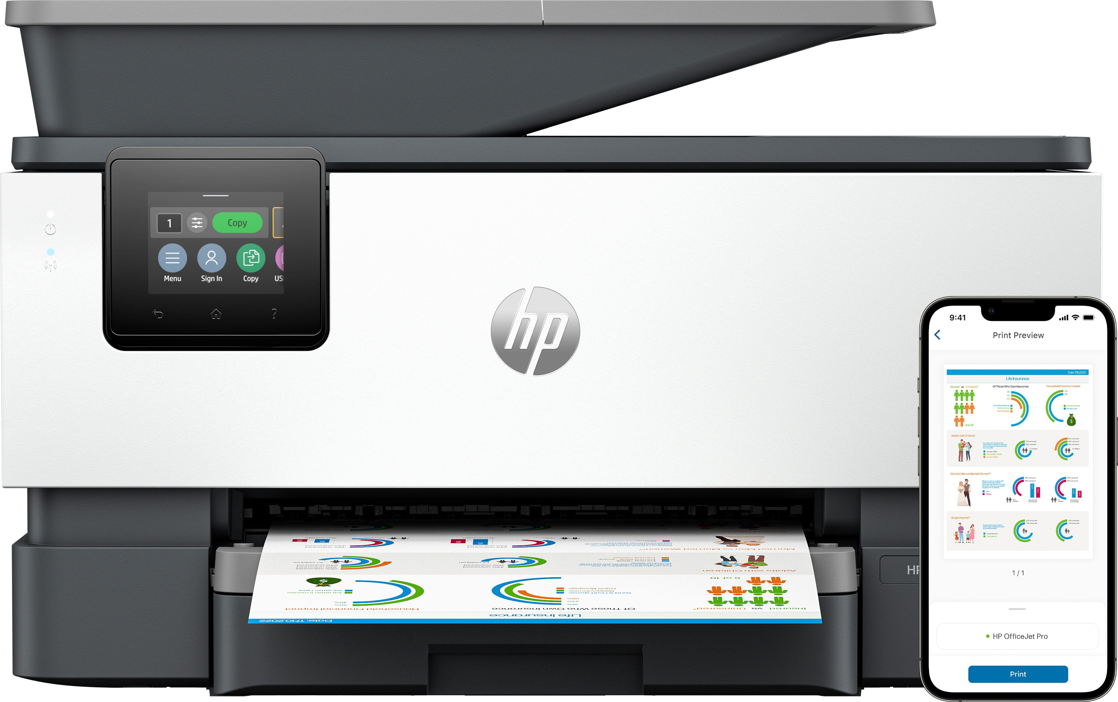 HP Officejet Pro 9120b All-in-One - Multifunktionsdrucker - Farbe - Tintenstrahl - Legal (216 x 356 mm)