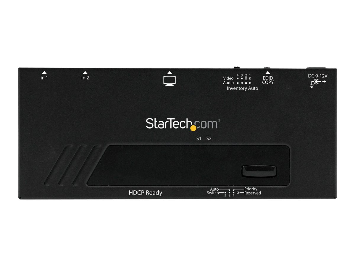 StarTech.com 2 Port HMDI Switch / Verteiler - Automatische Umschaltung mit IR-Fernbedienung