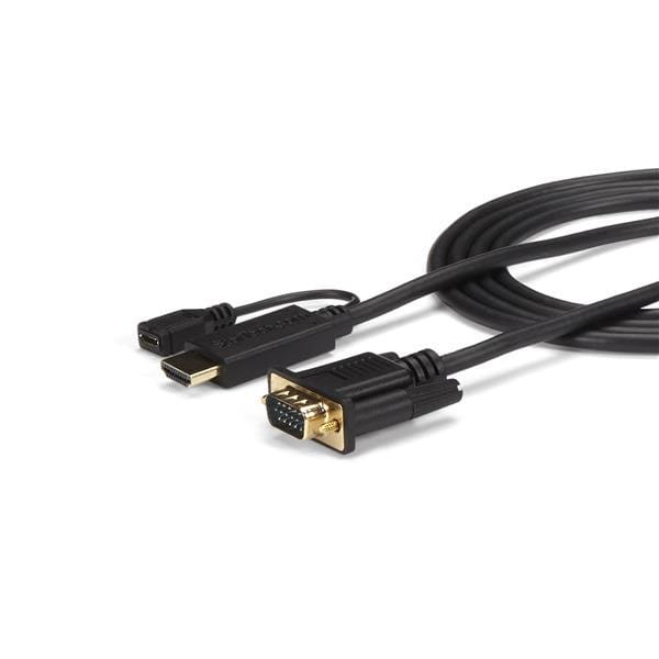 StarTech.com 90cm aktives HDMI auf VGA Konverter Kabel -  HDMI zu VGA Adapter 0,9m - Schwarz - 1920x1200 / 1080p - Adapterkabel - HDMI, Mikro-USB Typ B (nur Strom)