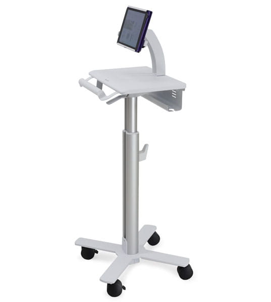 Ergotron Tablet Cart, SV10 - Wagen für Tablet / Tastatur - medizinisch - Metall - weiß, Aluminium - Bildschirmgröße: bis zu 30,5 cm (bis zu 12 Zoll)
