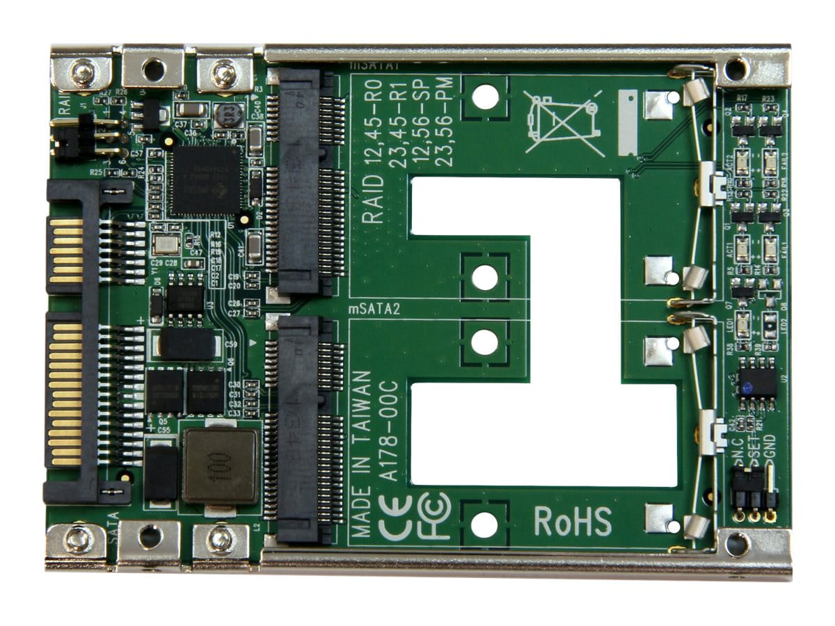 StarTech.com Dual mSATA SSD auf 2,5 SATA Raid Adapter / Konverter - 2-fach mSATA zu 2,5 Zoll (6,4cm)