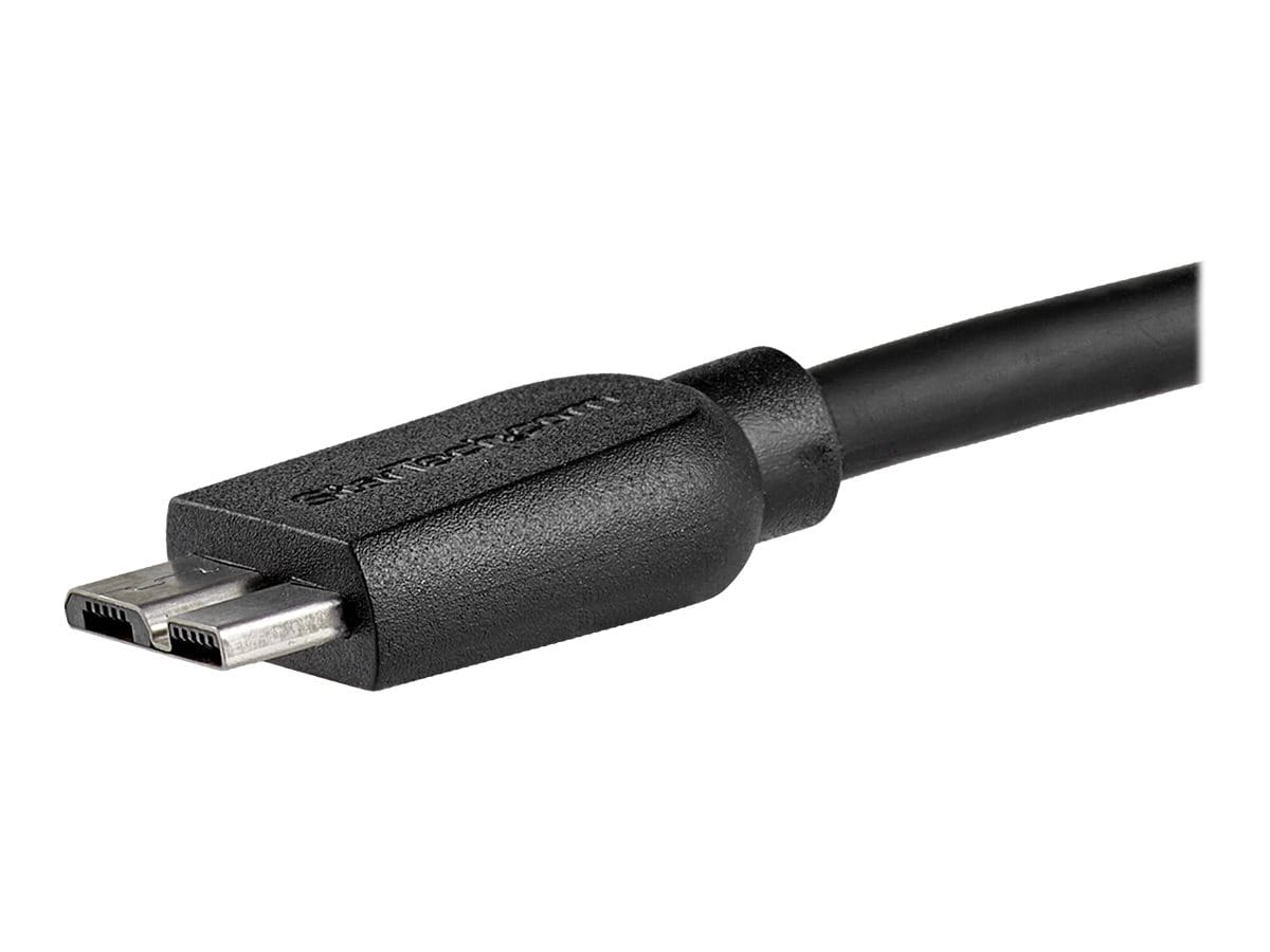 StarTech.com 2m schlankes SuperSpeed USB 3.0 A auf Micro B Kabel - St/St - USB 3.0 Anschlusskabel - Schwarz - USB-Kabel - Micro-USB Typ B (M)