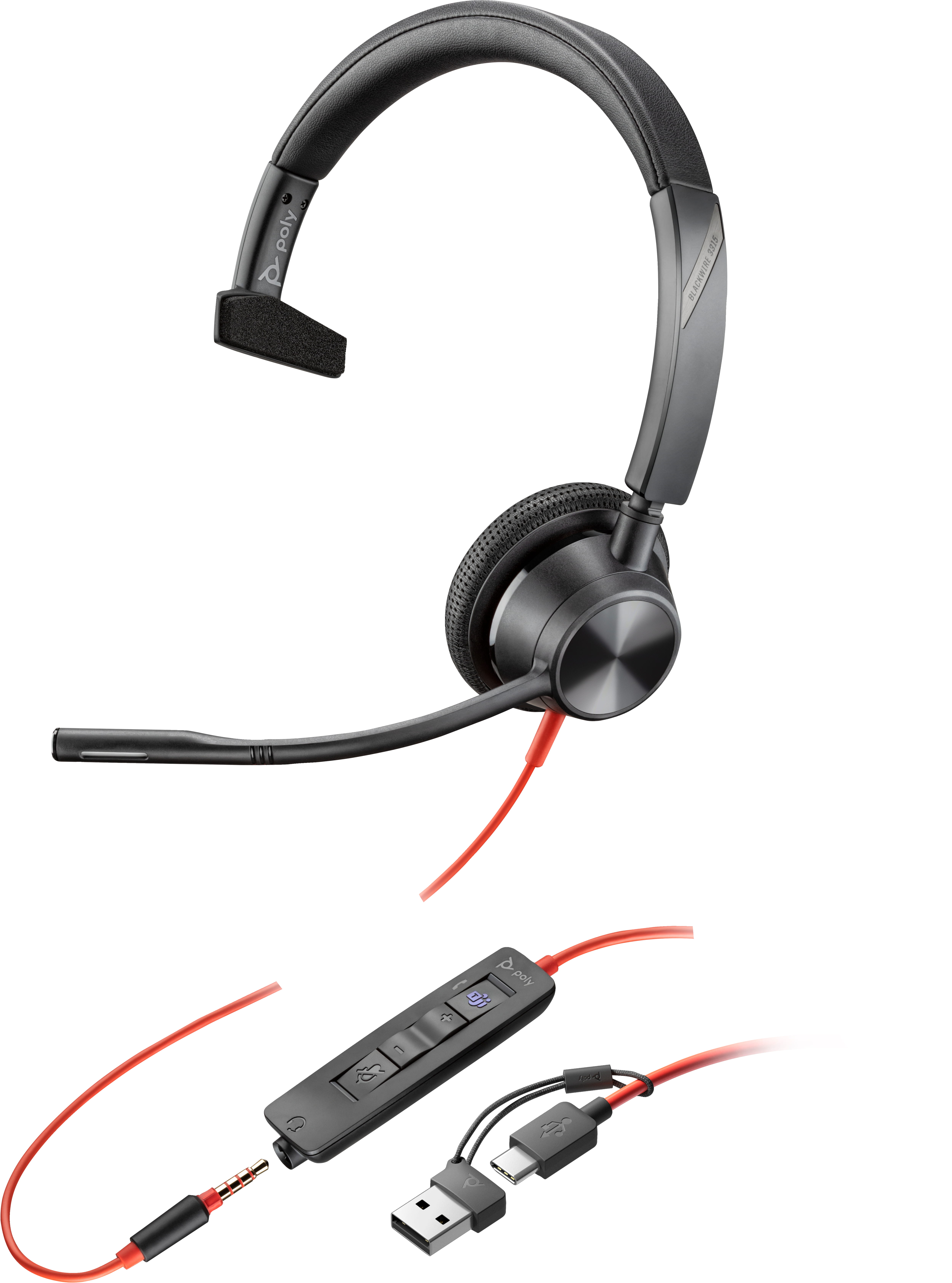 HP Poly Blackwire 3315 - Blackwire 3300 series - Headset