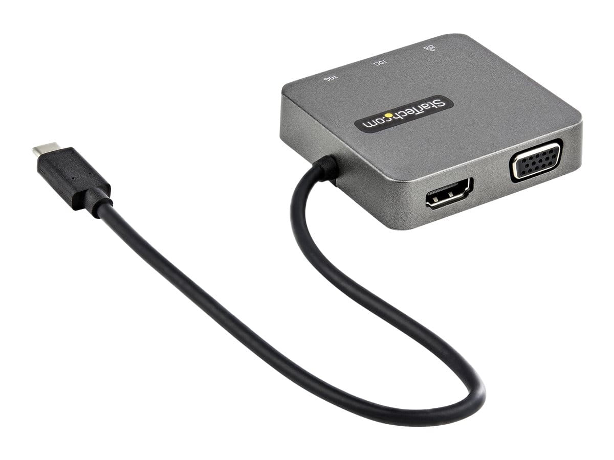 StarTech.com USB C Multiport Adapter mit HDMI und VGA - Mac / Windows / Chrome / Android - USB-C & A Ports - Mobiler USB-C Adapter (DKT31CHVL)