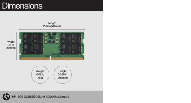 HP  DDR5 - Modul - 16 GB - SO DIMM 262-PIN - 5600 MHz / PC5-44800