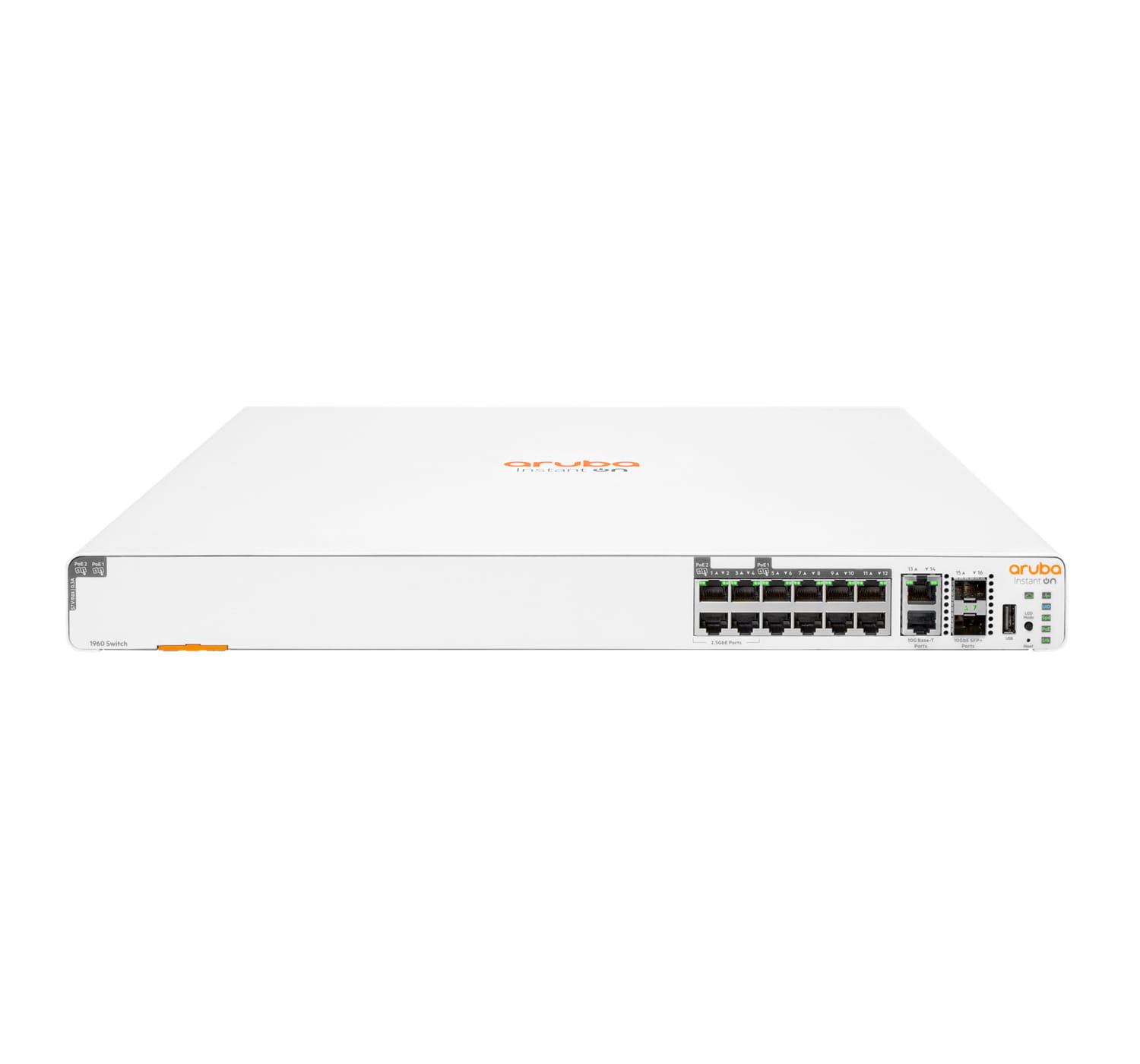 HPE Networking Instant On 1960 - Switch - managed - 4 x 2.5GBase-T + 8 x 100/1000/10GBase-T + 2 x 100/1000/10GBase-T + 2 x 10 Gigabit SFP+ - an Rack montierbar - PoE (480 W)