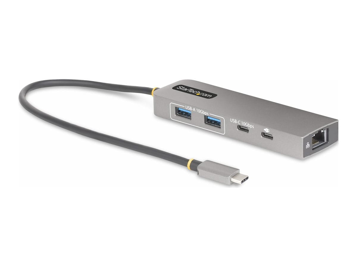 StarTech.com 3-Port USB-C Hub with 2.5 Gigabit Ethernet and 100W Power Delivery Passthrough Laptop Charging, USB-C to 2x USB-A/1x USB-C, USB 3.2 10Gbps Type-C Adapter Hub - Windows/macOS/Linux/Chromebook (10G2A1C25EPD-USB-HUB)